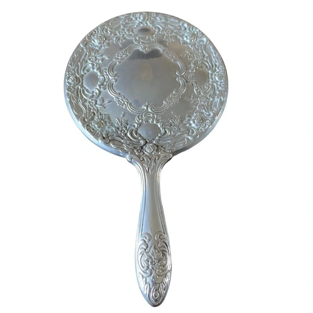 Vintage Mirror In Silver Color Metal